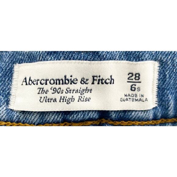 Abercrombie & Fitch Women's The 90s Straight Ultra High Rise Jeans Retro Stretch - Picture 11 of 14